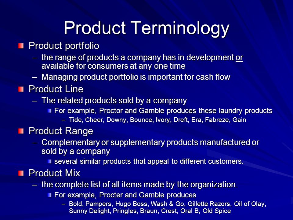 What is the product mix of procter and gamble